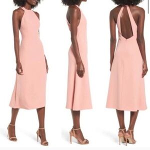 NBD Leo Midi Halter Open Back Dress